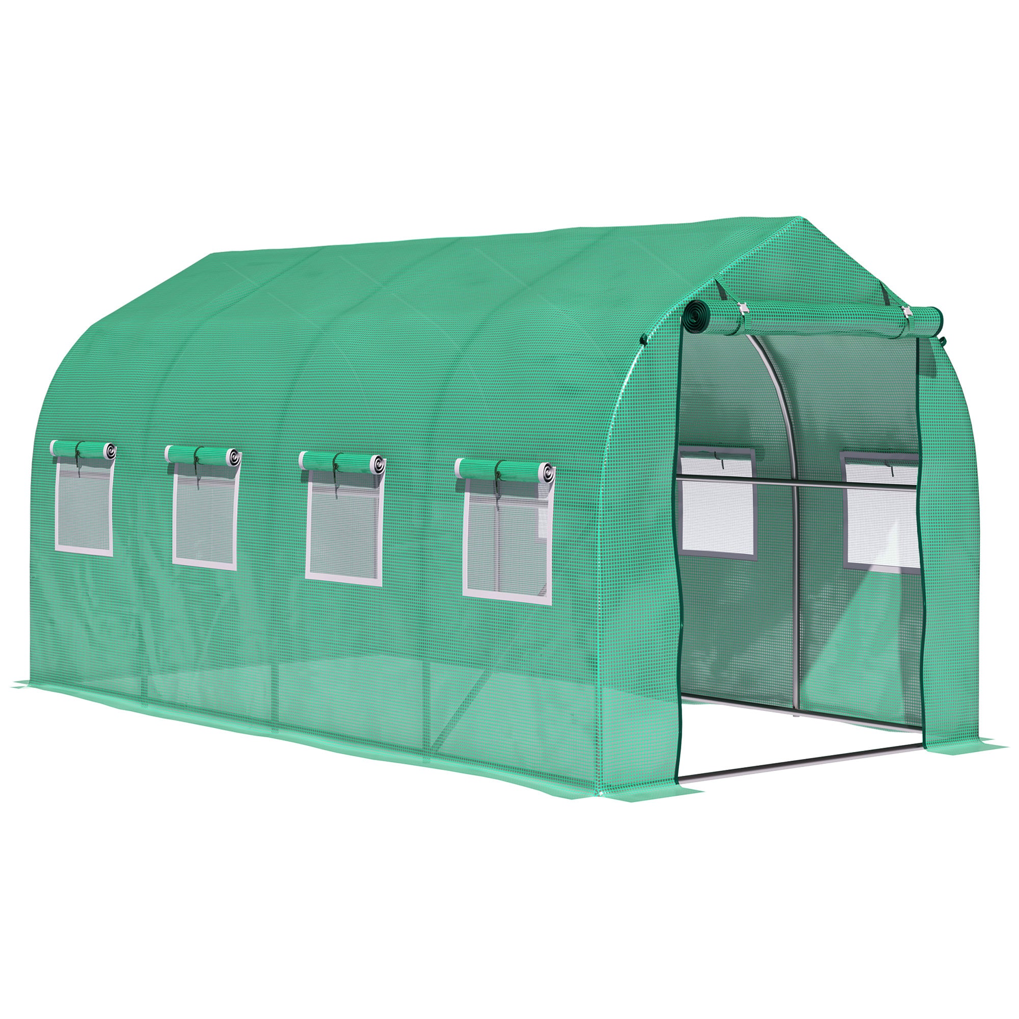 Polytunnel Greenhouse With Windows And Door, Walk In Greenhouse For Garden, Backyard (4 X 2 M)