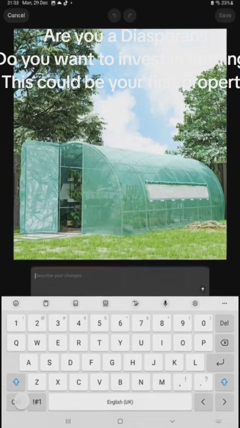 Polytunnel Greenhouse With Windows And Door, Walk In Greenhouse For Garden, Backyard (4 X 2 M)